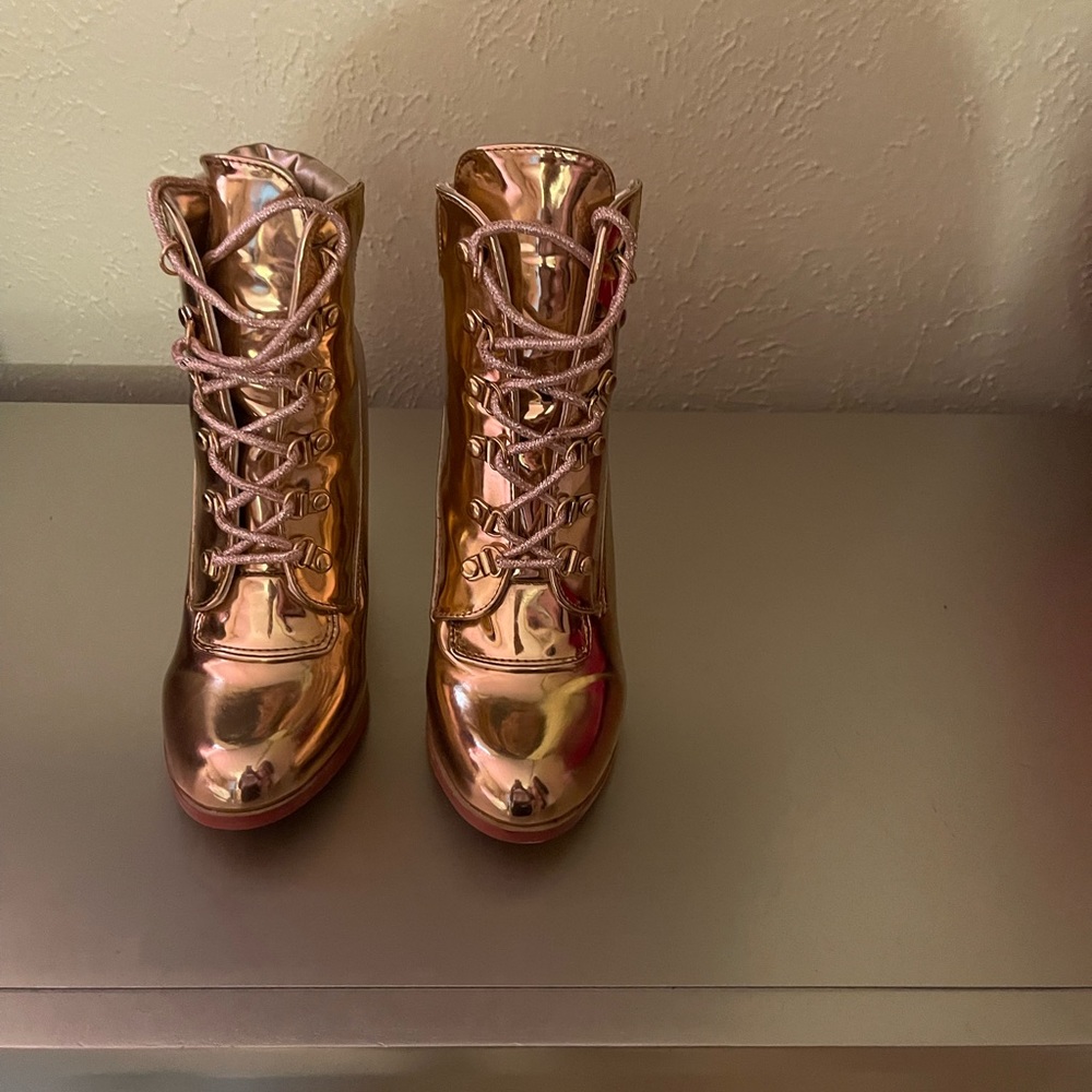 Metallic Gold Booties - Picture 2 of 4